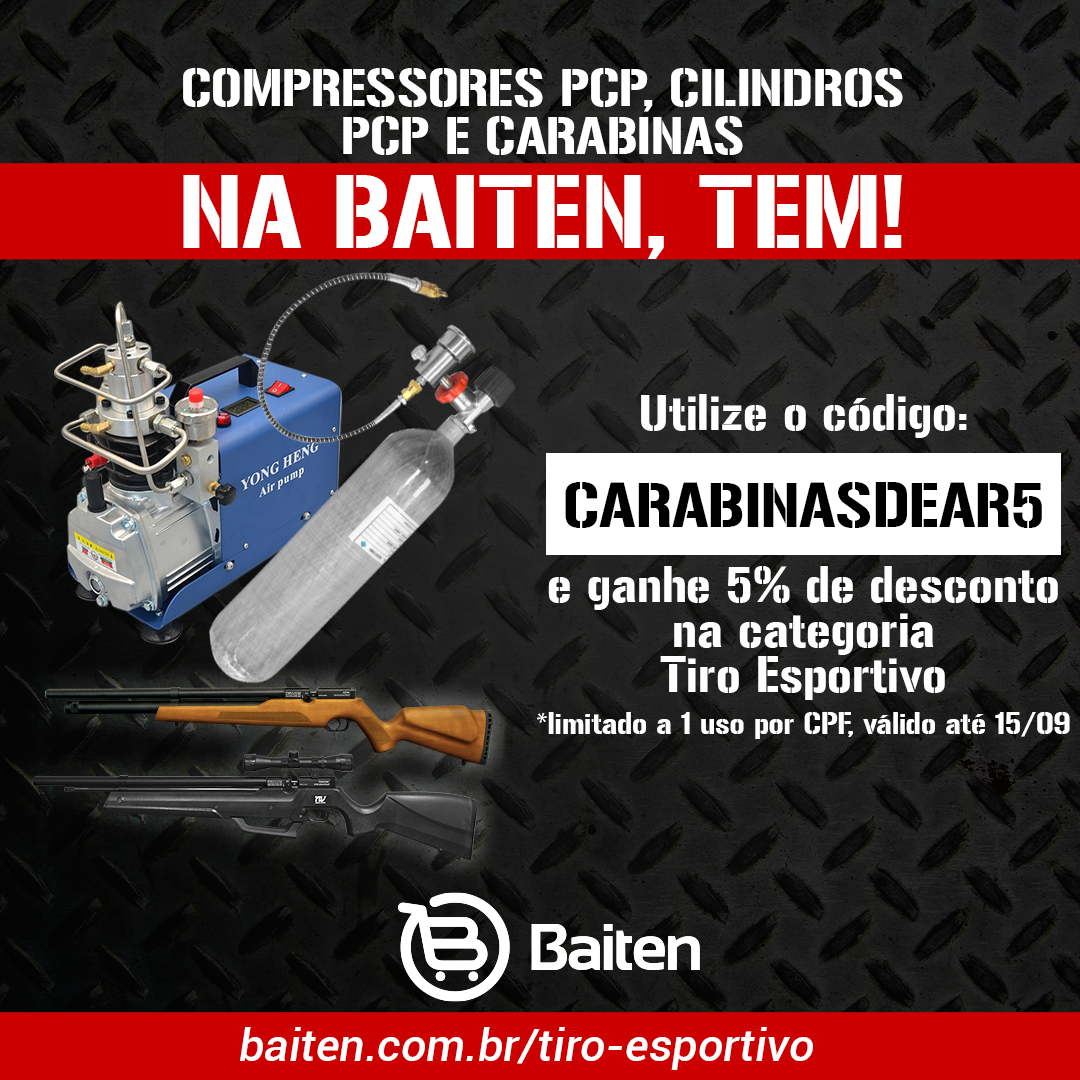 Aproveitem o CUPOM DE DESCONTO EXCLUSIVO CARABINASDEAR5 para compras na Baiten!!!